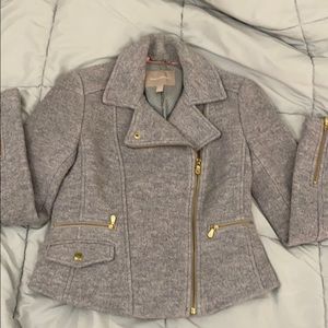 Grey short pea coat